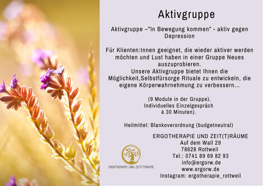 Aktivgruppe In Bewegung kommen aktiv gegen Depression – Details