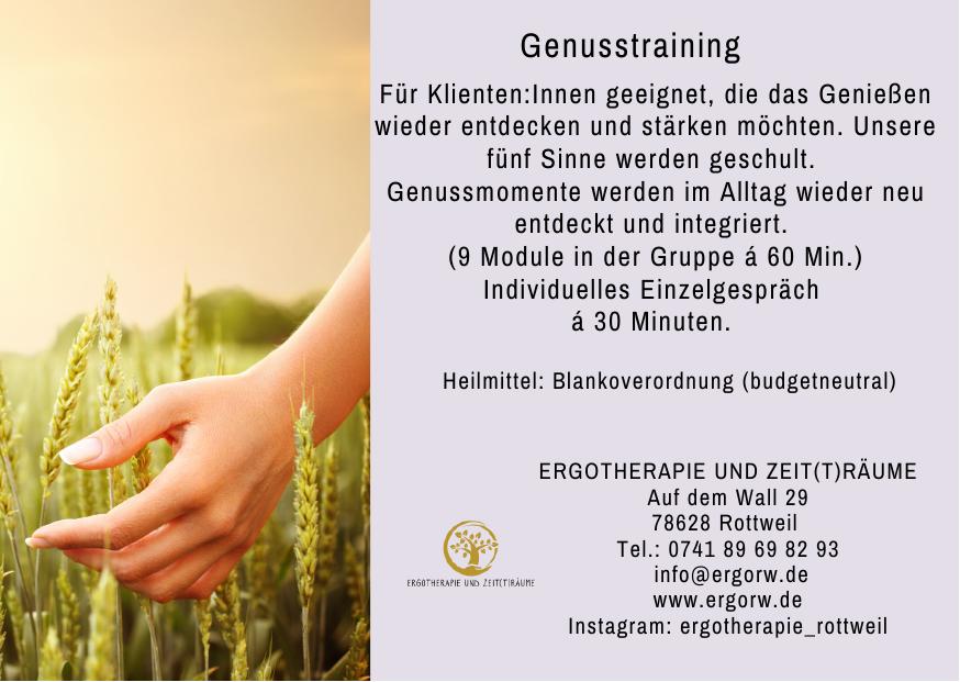 Genusstraining – Details